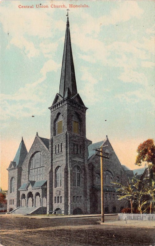 Central Union Church, Honolulu, Hawaii Territory, early postcard, unused