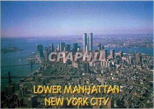 Postcard Modern New York Arerial veiw of Lower New York Skylilne