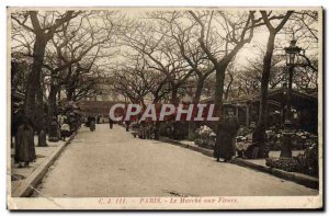 Old Postcard Paris Le Marche aux Fleurs