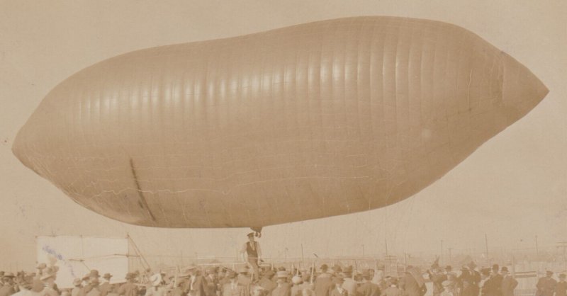 Seattle WASHINGTON RPPC 1909 AIRSHIP Zeppelin DIRIGIBLE AYPE EXPOSITION Closeup