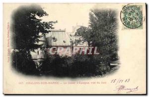 Old Postcard Bank Caisse d & # 39Epargne Chalons sur Marne view of Jard