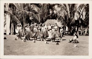 Hawaiian Hula Dancers Hawaii HI Real Photo Postcard E46