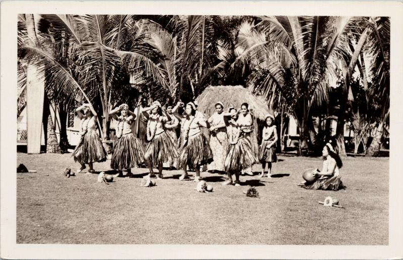 Hawaiian Hula Dancers Hawaii HI Real Photo Postcard E46