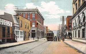 Charleroi Pennsylvania Fallofield Ave., Street Car, Color Lithograph PC U7954