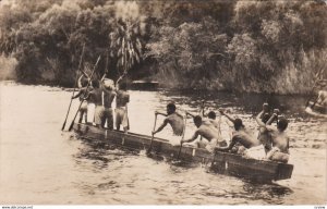 RP: A native canoe on the Zambezi River above VICTORIA FALLS , 00-10s