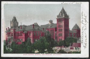 State Normal School, Los Angeles, California, Very Early Postcard, Used in 1906