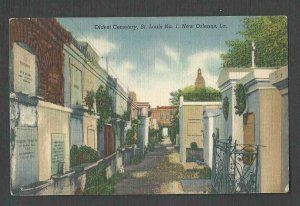 Ca 1936 PPC NEW ORLEANS LA OLDEST CEMETARY ST LOUIS #1, MINT LINEN TYPE