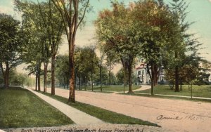 Vintage Postcard 1910 North Broad Street From North Avenue Elizabeth New Jersey