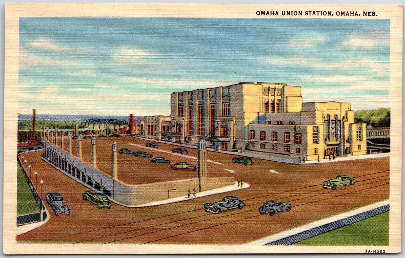 Omaha Union Station Nebraska NB Parking Lot Cars Building Grounds