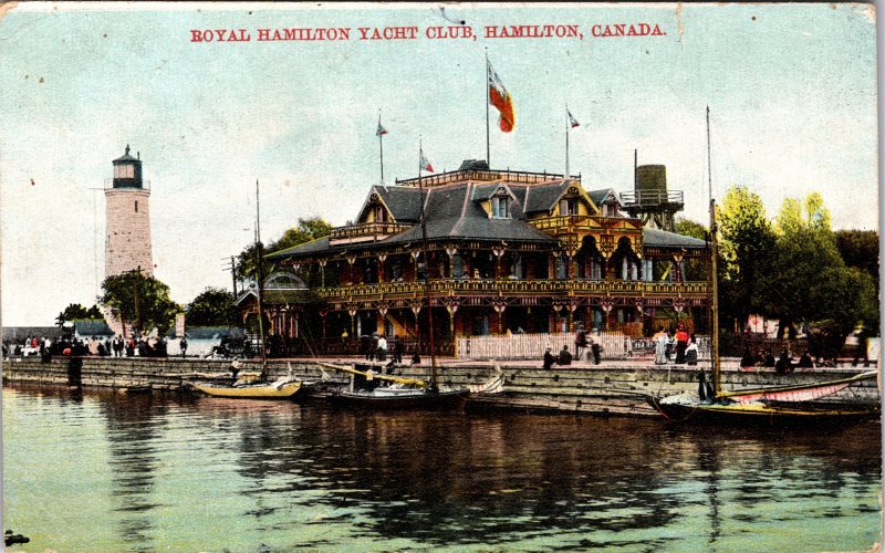 Royal Hamilton Yacht Club Hamilton Canada Postcard used 1910
