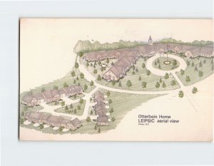 Postcard  Aerial View Otterbein Home Leipsic Ohio USA