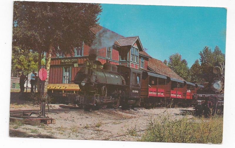 RR Depot Short Line Steam Engine Train Nevada City Montana Vintage Postcard