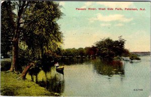 Postcard BOAT SCENE Paterson New Jersey NJ AN3094