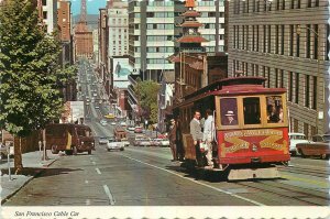 Postcard USA San francisco cable car street architecture town city California