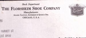 1939 FLORSHEIM SHOE CO CHICAGO WALLS CLOTHING ORRVILLE OH BILLHEAD INVOICE Z309