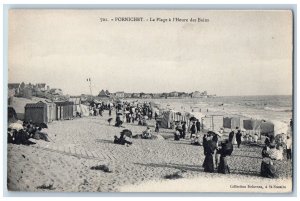 Pornichet Loire-Atlantique France Postcard The Beach at Bath Time c1910