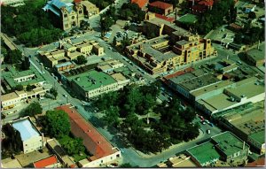 Vtg Santa Fe New Mexico NM Aerial View of The Plaza 1950s Chrome View Postcard