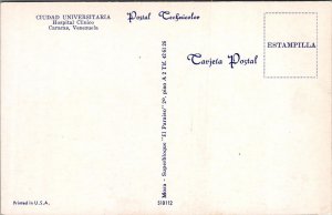 Postcard Ciudad Universitaria Hospital Clínico Caracas Venezuela Vintage Cars