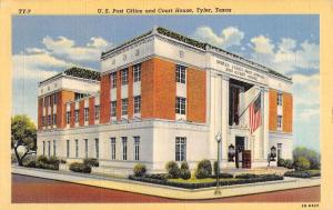 Tyler Texas Post Office Court House Street View Antique Postcard K39143