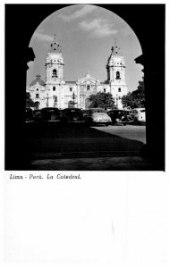 Lima Peru La Catedral 1940s Rccp Real Photo Postcard Tarjeta Unposted 