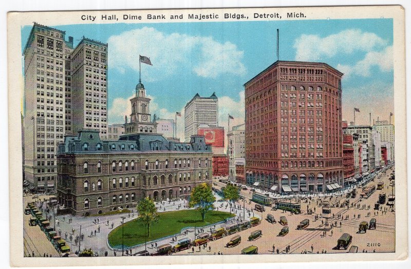 Detroit, Mich., City Hall, Dime Bank and Majestic Bldgs.