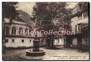 Old Postcard Salins Les Bains and the pool of GRAND HOTEL BATHROOM