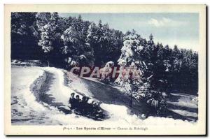 Old Postcard of Sports & # 39hiver Ski Bobsleigh Race