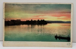 Rutland Vermont Sunset On Lake Bomoseen Near Rutland VT Phostint Postcard B4
