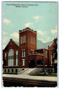 1917 Grace Presbyterian Church Cleveland Ave. Wichita Kansas KS Vintage Postcard