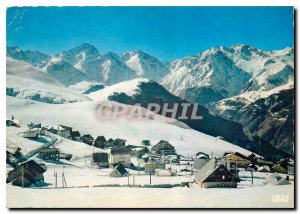 Postcard Modern Facing the Alpe d'Huez Oisans Peaks Resort The Sun