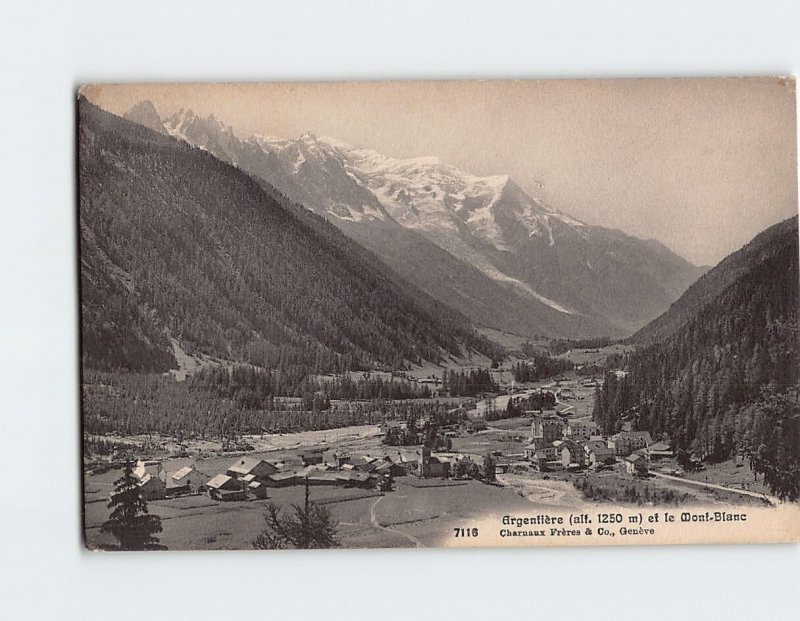 Postcard Argentière et le Mont Blanc Chamonix France