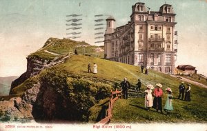 Vintage Postcard 1913 Rigi-Kulm Castle On Top Of The Mountain Switzerland