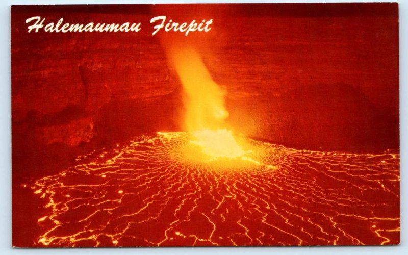 HAWAII NATIONAL PARK, HI ~ ERUPTION of KILAUEA VOLCANO c1960s Postcard