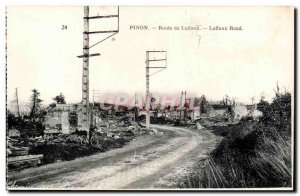 Pinon - Road Laffaux - Old Postcard