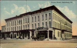 Galesburg IL Union Hotel c1910 Postcard