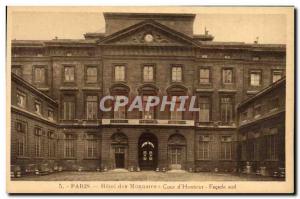 Old Postcard Paris Hotel Mint Court & # 39honneur South Facade