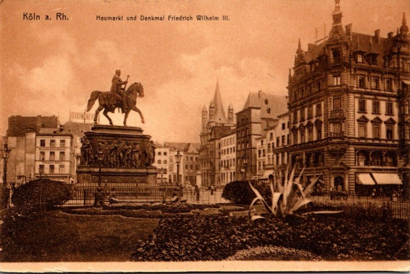 Germany Koeln Heumarkt und Denkmal Friedrich Wilhelm III