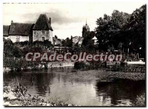 Modern Postcard La Ferte Bernard Sarthe Edges of the Huisne and old Chateau