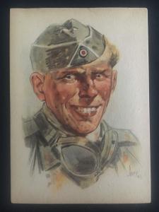 Mint WW2 Germany Army Wehrmacht Soldier Motorcyclist Artist Picture Postcard