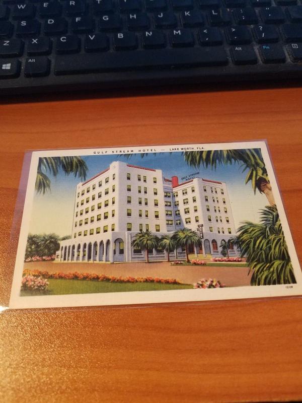 Antique/Vintage Florida Postcard, Gulf Stream Hotel, Lake Worth, Florida