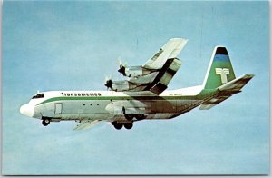 Airplane Transamerica Airlines Lockheed Hercules L-100-30 Aircraft Postcard
