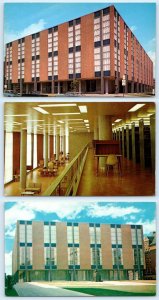 3 Postcards ST. LOUIS UNIVERSITY, MO ~ Interior/Exterior POPE PIUS XII LIBRARY