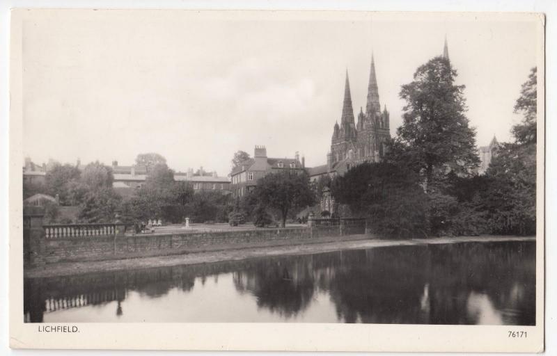 Staffordshire; Lichfield Cathedral & Town From River PPC 1958 PMK, By Photochrom