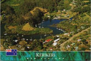 Kerikeri New Zealand NZ Bay of Islands Aerial View Vintage Postcard D59