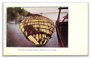 Log Raft Columbia River Oregon 7,000,000 Feet Of Lumber Postcard