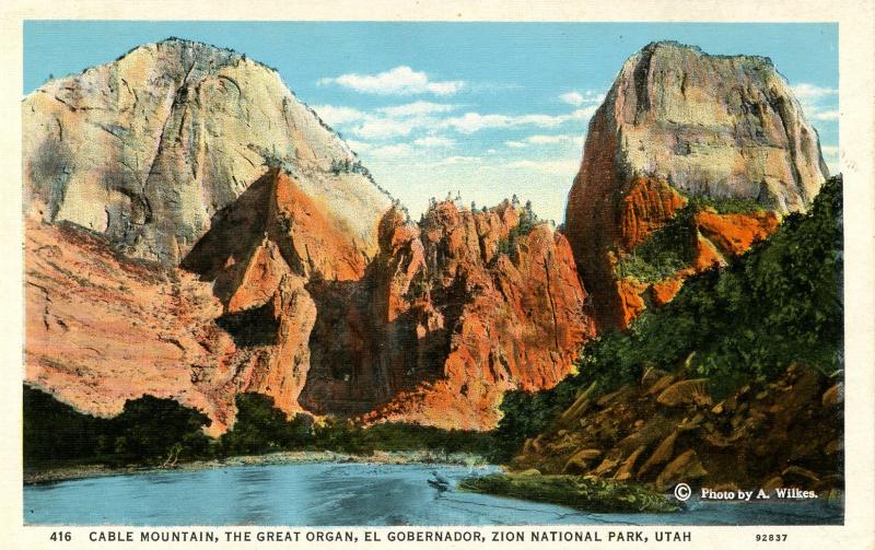 UT - Zion National Park. Cable Mountain, The Great Organ, El Gobernador