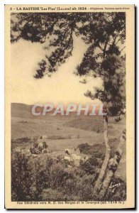 Postcard Old La Bastide Les Pins Lozere Vue Generale to ND des Neiges and Tan...