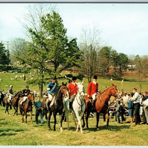 c1960s Tryon, NC Lovely Lead Riders Block House Steeplechase Horse Races PC A235