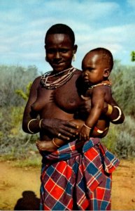 Kenya Nude Topless M'Kamba Woman With Child