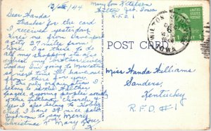 1940s Large Letter Greetings from Davenport Iowa Linen Postcard